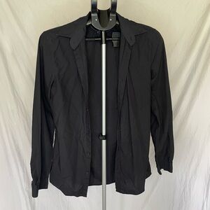 H&M men’s slim fit easy iron button down dress shirt size small black